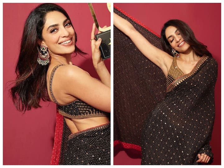 Recently, Sobhita Dhulipala was seen in an embroidered black and golden saree.
