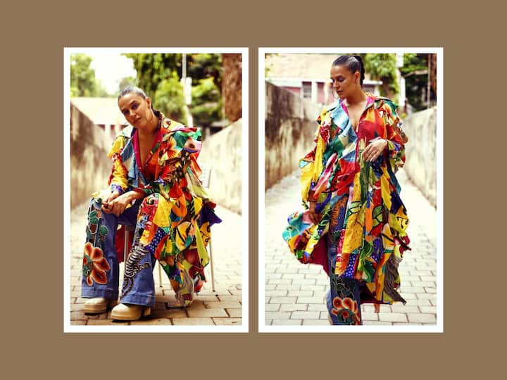 Neha Dhupia coloured Instagram in a vibrant multi-coloured outfit, making our weekend even better.