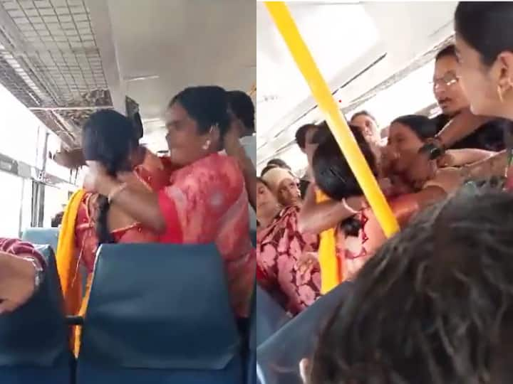 Women Clash Over Seat In Bus Slapped Hair Pulled Out Video Viral बस में सीट को लेकर भिड़ गईं महिलाएं, थप्पड़ों की हुई बरसात, नोचे गए बाल, सामने आया Video