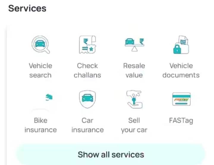 त्यानंतर मुख्य पेजवर Vehicle search या आयकॉनवर क्लिक करा.