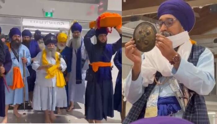 Jathedar Baba Balbir Singh ji welcome from the congregation on his arrival on the land of Toronto Airport ,Canada ਕੈਨੇਡਾ ਦੀ ਧਰਤੀ 'ਤੇ ਪਹਿਲੀ ਵਾਰ ਸੰਗਤਾਂ ਨੇ ਕੀਤੇ ਇਤਿਹਾਸਕ ਸ਼ਸ਼ਤਰਾਂ ਦੇ ਦਰਸ਼ਨ