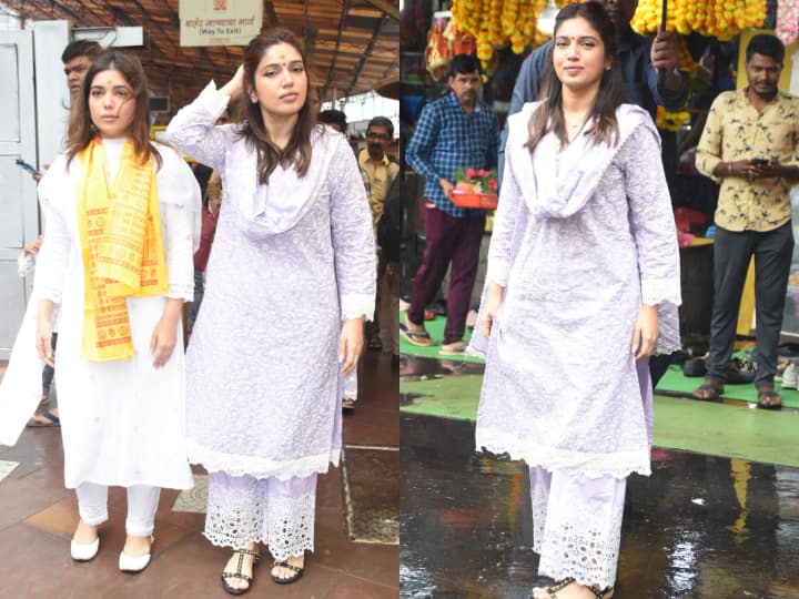 Bhumi Pednekar At Siddhivinayak Temple: भूमि पेडनेकर मंगलवार को बहन समीक्षा के साथ सिद्धिविनायक मंदिर पहुंची. मंदिर के बाहर स्पॉट हुईं भूमि और उनकी बहन कैमरे में कैद हो गईं.