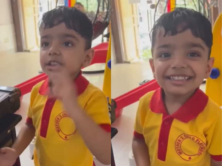 Child Fell In Love With Girl Classmate Video Viral On Social Media 5 साल के बच्चे को हुआ 'प्यार', लड़की के पास बैठने की करने लगा जिद, कहा- मुझे वही अच्छी लगती है- Video