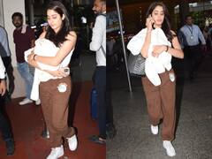 एयरपोर्ट पर अब 'जैेकेट' से खुद को कवर करते हुए स्पॉट हुईं Janhvi Kapoor, लोगों को आई 'तकिये' की याद