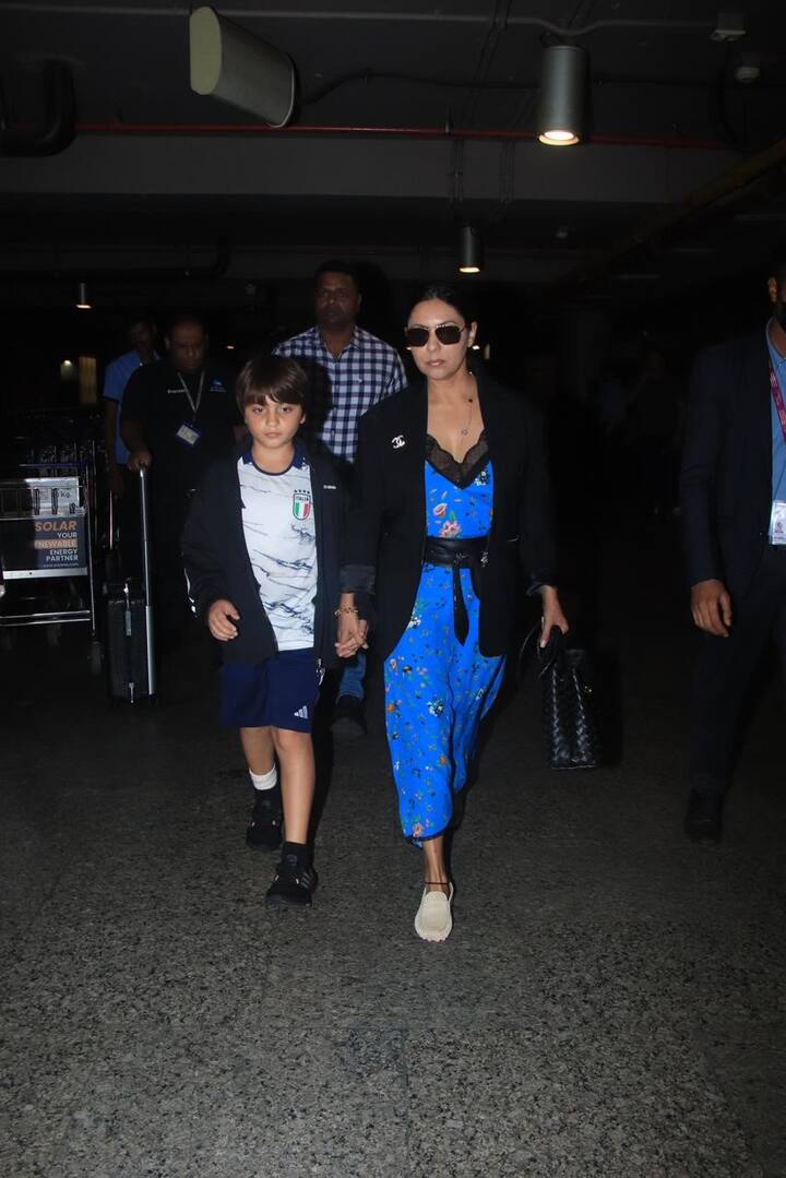 इस दौरान गौरी ब्लू कलर की मिडी ड्रेस और ब्लेज़र में नजर आईं. उन्होंने ब्लैक गॉग्ल्स भी लगाए हुए थे.