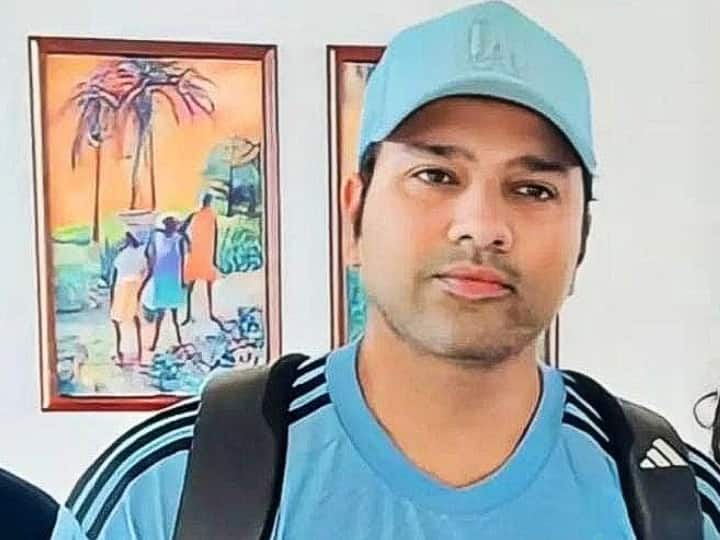 IND vs WI India captain Rohit Sharma's new clean shave look in west indies see viral photo IND vs WI: वेस्टइंडीज़ में दिखा भारतीय कप्तान रोहित शर्मा का नया लुक, सामने आई बेहद ही दिलचस्प तस्वीर