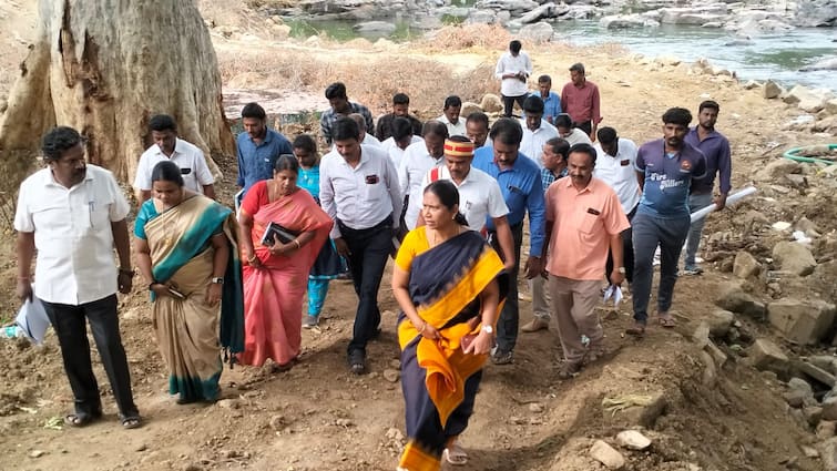 Dharmapuri Tourism work in hogenakkal Collector visited TNN Dharmapuri: ஒகேனக்கல்லில் சுற்றுலா தல பணிகள்; நேரில் பார்வையிட்ட ஆட்சியர்