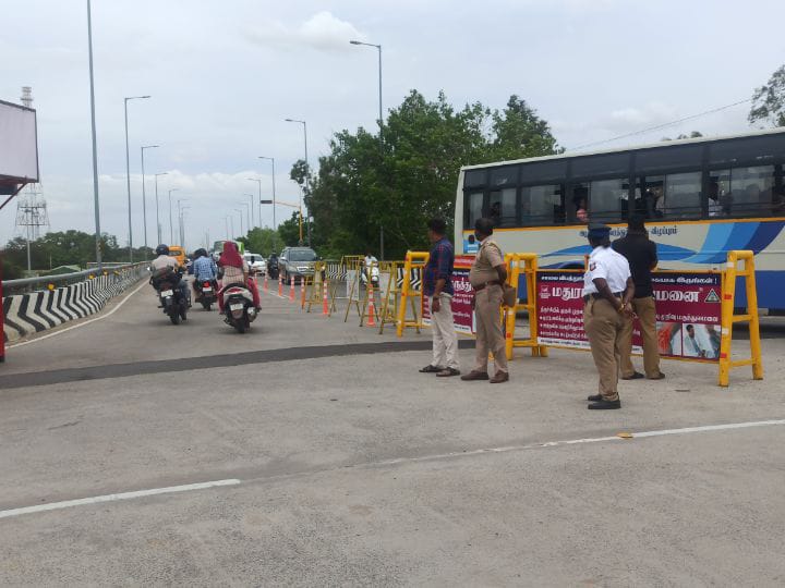 திருச்சி  அரிஸ்டோ உயர்மட்ட மேம்பாலம் இருவழி பாதையாக மாற்றம் - பொதுமக்கள் மகிழ்ச்சி