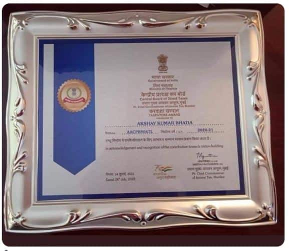 The Actor Was Also Awarded A 'Certificate Of Honour' By The Income Tax Department For Being The Highest Tax Payer.
