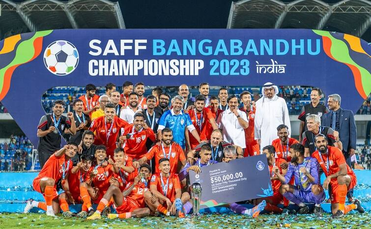 SAFF Championship final Highlights: India wins 5-4 in penalties SAFF Championship Final: ટીમ ઇન્ડિયાએ નવમી વખત જીતી SAFF ચેમ્પિયનશીપ, ગોલકીપર ગુરપ્રીત સંધૂ પેનલ્ટી શૂટઆઉટમાં બન્યો દિવાલ