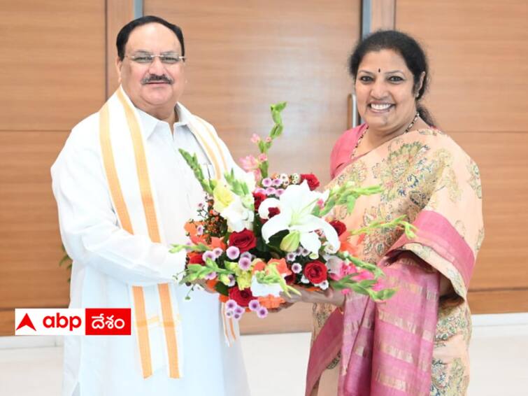 AP BJP president Purandeshwari had a meeting with JP Nadda. Purandeswari  : ఏపీలో బీజేపీని బలోపేతం చేస్తాం - జేపీ నడ్డాతో పురందేశ్వరి భేటీ !