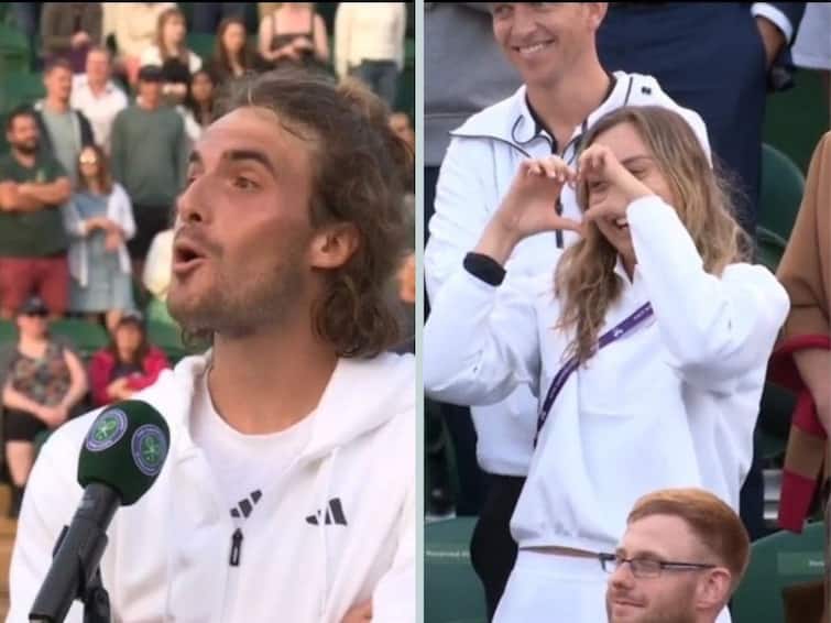 WATCH: Stefanos Tsitsipas Reacts After Girlfriend Paula Badosa Cheers For Him From Stands After Winning Her Match WATCH: Stefanos Tsitsipas Reacts As Girlfriend Paula Badosa Cheers For Him From Stands After Winning Her Match