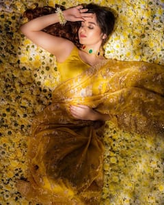 Jannat Zubair Captivates With Her Stunning Look In A Yellow Saree | SEE PICS