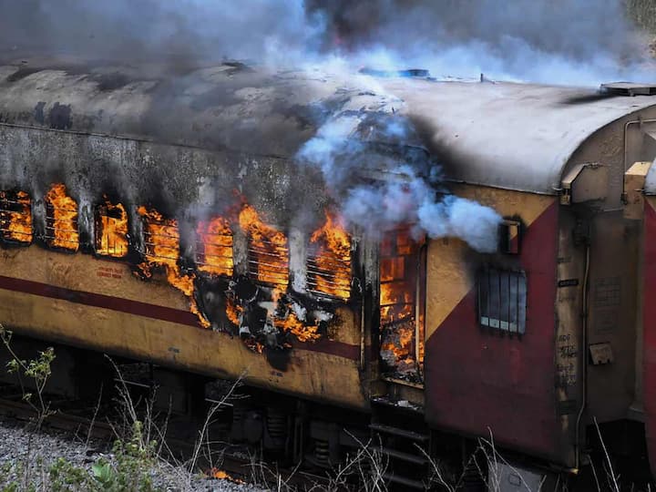 Three compartments of the Hyderabad-bound Falaknuma Express were damaged completely and two partially in the fire. Nobody was hurt in the incident. (Source: PTI)