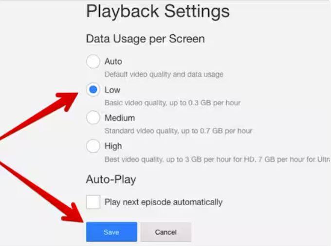 Data Usage: ਤੁਸੀਂ ਐਪ ਵਿੱਚ ਆਪਣੀ ਡਾਟਾ ਵਰਤੋਂ ਸੈੱਟ ਕਰ ਸਕਦੇ ਹੋ। ਇਸਦੇ ਲਈ, ਤੁਹਾਨੂੰ ਐਪ ਦੀ ਸੈਟਿੰਗ ਵਿੱਚ ਜਾਣਾ ਹੋਵੇਗਾ ਅਤੇ WiFi Only, Low, Medium, High ਅਤੇ Unlimited ਵਿੱਚੋਂ ਇੱਕ ਵਿਕਲਪ ਚੁਣਨਾ ਹੋਵੇਗਾ।