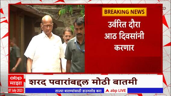Sharad Pawar Nashik : शरद पवार येवल्यात सभा घेणार, उर्वरित दौरा 8 दिवसांनी करणार