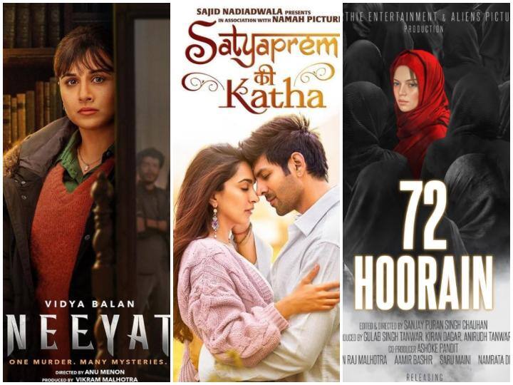 Satyaprem Ki Katha Box Office Collection Day 9 Vidya Balan Neeyat And 72 Hoorain Opening Day Collection Box Office Collection: 'नीयत' और '72 हूरें' का पहले दिन ही निकला दम , 9वें दिन 'सत्यप्रेम की कथा' भी हुई पस्त, जानिए- इन फिल्मों का कलेक्शन