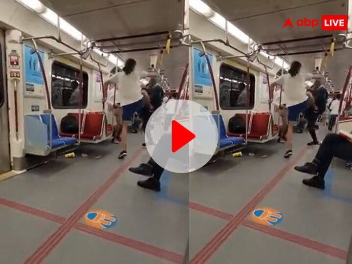 Toronto metro fight video viral punching between two person like delhi metro Video: सिर्फ दिल्ली मेट्रो ही चर्चा में नहीं, टोरंटो की मेट्रो में ऐसे लात-घूंसे चले कि आप बोलेंगे ये किस फिल्म का सीन है!