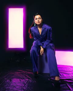 Tejasswi Prakash Raises Temperature In A Blue Pantsuit