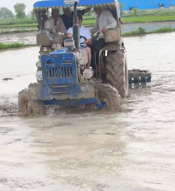 ટ્રેક્ટર ચલાવતાં રાહુલ ગાંધી