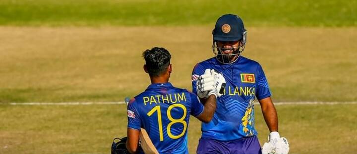 44.2 ஓவரில் இலங்கை அணி 244 ரன்கள் அடித்து வெற்றி பெற்றது. அதிகபட்சமாக பாதும் நிஸ்ஸங்கா 104 ரன்கள் அடித்தார்