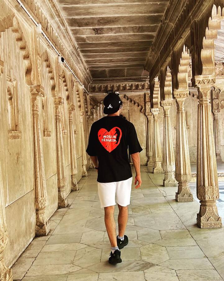 Aadar shared BTS pics from the shoot of the series which is being helmed by Rohan Sippy