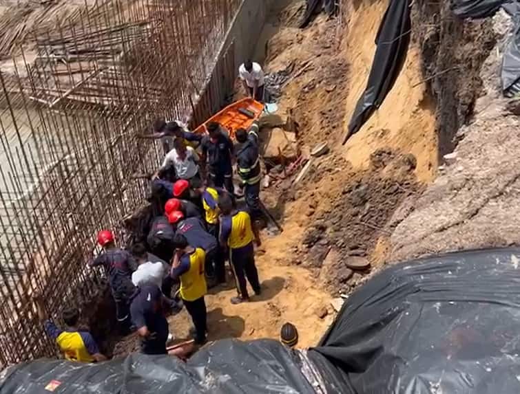 accident at construction site in vadodara two workers trapped one labor death Vadodara News: વડોદરામા ભેખડ ધસી પડતા  2 શ્રમિક દટાયા, એકનું  મૃત્યુ તો અન્યનો આબાદ બચાવ