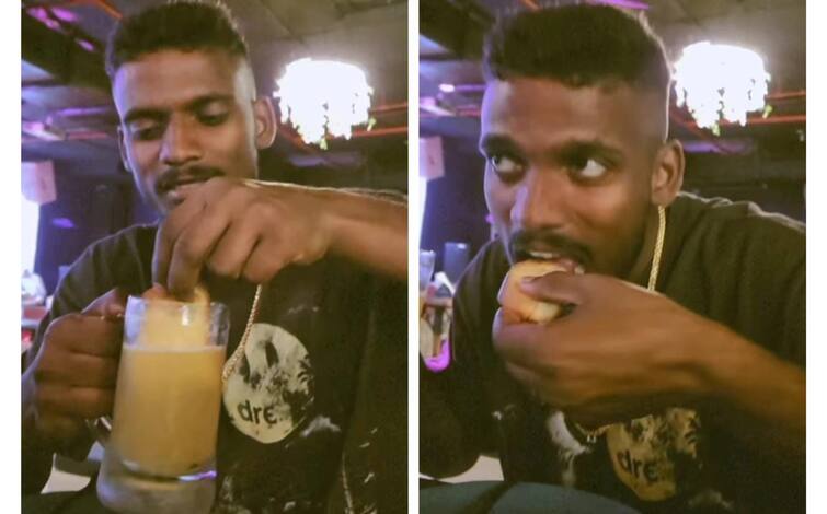 punjabi singer kaka eating biscuits by dipping in beer shares video on instagram story Kaka: ਗਾਇਕ ਕਾਕੇ ਨੇ ਕੀਤੀ ਅਜੀਬੋ ਗਰੀਬ ਹਰਕਤ, ਬੀਅਰ 'ਚ ਬਿਸਕੁਟ ਡੁਬੋ ਕੇ ਖਾਂਦਾ ਆਇਆ ਨਜ਼ਰ