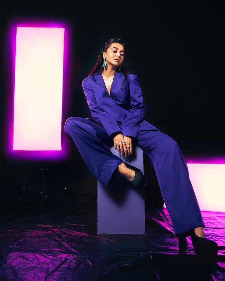 Tejasswi paired her outfit with matching blue heels. (Image Source: Instagram/Tejasswi Prakash)