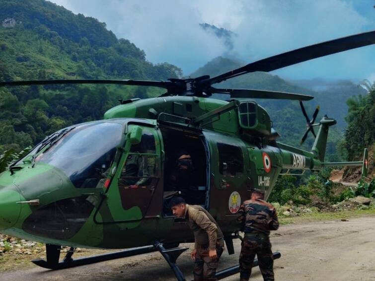 Army Chopper On Medical Duty Makes One-Skid Landing On Road In Arunachal, 2 Critical Patients Evacuated Army Chopper On Medical Duty Makes One-Skid Landing On Road In Arunachal, 2 Critical Patients Evacuated