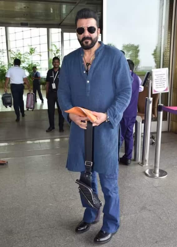 Sanjay Dutt appeared in dark glasses and blue look at the airport, fans liked his handsome look Sanjay Dutt appeared in dark glasses and blue look at the airport, fans liked his handsome look