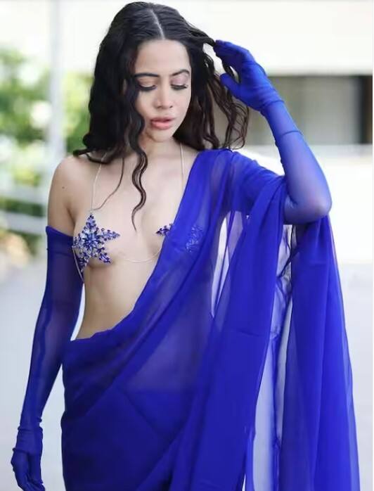 ਉਰਫੀ ਜਾਵੇਦ ਸੋਸ਼ਲ ਮੀਡੀਆ 'ਤੇ ਵੱਖ-ਵੱਖ ਰੁਝਾਨਾਂ ਨੂੰ ਫਾਲੋ ਕਰਦੀ ਨਜ਼ਰ ਆ ਰਹੀ ਹੈ। ਉਰਫੀ, ਜਿਸ ਨੇ ਆਪਣੇ ਖਾਸ ਅੰਦਾਜ਼ ਨੂੰ ਖੁਦ 'ਤੇ ਅਜ਼ਮਾਇਆ, ਇਸ ਵਾਰ ਸ਼ਾਹੀ ਨੀਲੇ ਰੰਗ ਦੀ ਸਾੜ੍ਹੀ 'ਚ ਨਜ਼ਰ ਆਈ।