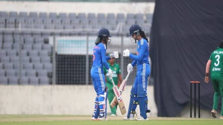 IND W vs BAN W 1st T20 India Women Won by 7 Wickets Against Bangladesh Women Harmanpreet Kaur 54 Runs Smriti Mandhana IND W vs BAN W T20: হরমনপ্রীতের দুরন্ত অর্ধশতরান, বাংলাদেশের বিরুদ্ধে প্রথম টি-টোয়েন্টিতে জয় ভারতের