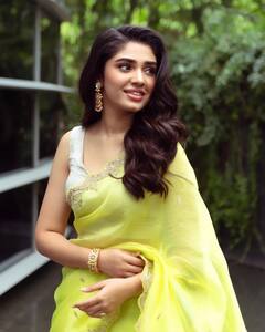 Krithi Shetty Poses In A Lemon Yellow Saree. See Pics