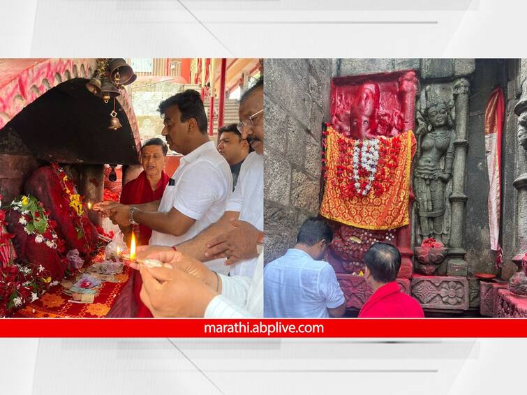 ajit pawar solapur kalyanrao kale at assam guwahati kamakhya devi mandir marathi news update Ajit Pawar : एकनाथ शिंदेंपाठोपाठ अजितदादांनाही गुवाहाटीची कामाख्या देवी पावली; कल्याणराव काळे यांनी फेडला नवस