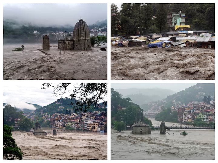 Amid continuous rainfall in Mandi and Kullu of Himachal Pradesh, the water level in the Beas River has risen causing landslides and flash floods in various regions.