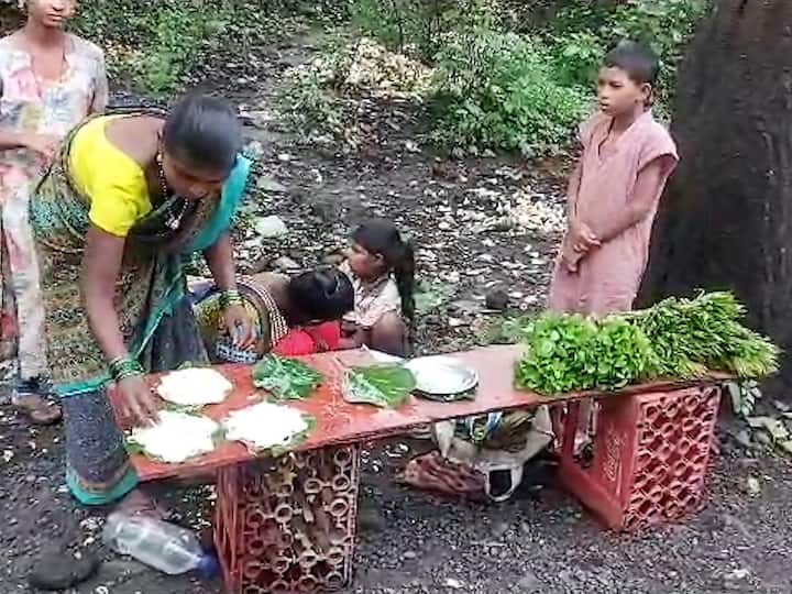 आदिवासी समाजातील नागरिक जंगलातून रानभाज्या गोळा करुन रस्त्यावर ठिकठिकाणी विक्री करतात.