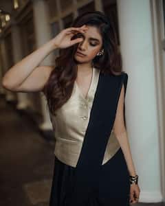 Keerthy Suresh Stuns In A Black Saree For Maamannan Promotions; See