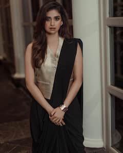 Keerthy Suresh Stuns In A Black Saree For Maamannan Promotions; See