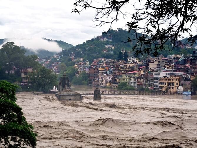 River Beas Overflows Amid Incessant Rain In Himachal Pradesh SEE PICS