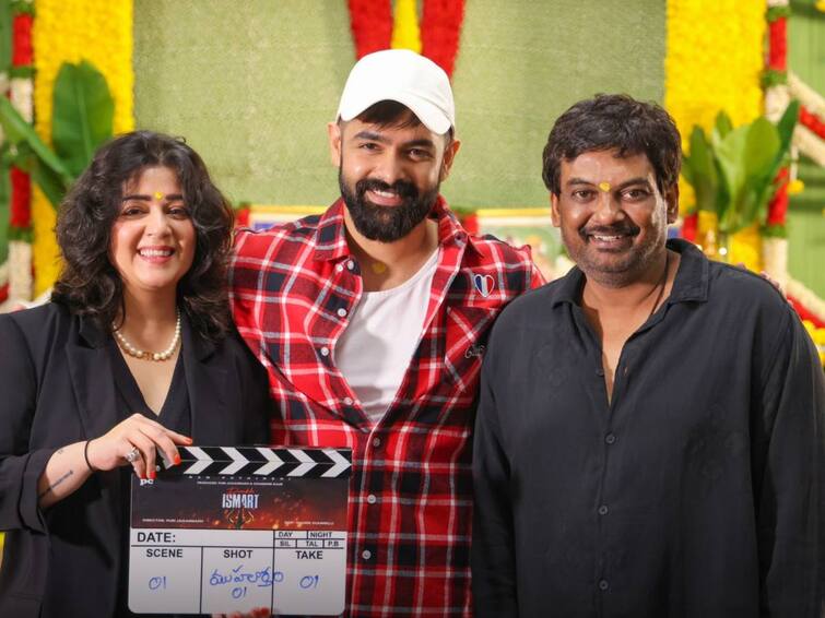 Ram Pothineni Director Puri Jagannadh Double iSmart launched with a Pooja ceremony Double iSmart: రామ్ పోతినేనితో పూరీ కొత్త సినిమా షురూ- అట్టహాసం ‘డబుల్ ఇస్మార్ట్’ లాంచ్