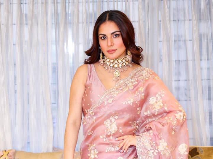 Shraddha Arya treated her fans with pictures in a pastel pink saree.