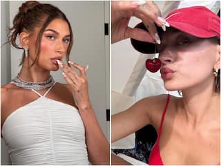 Hailey Bieber Rocks Butterscotch American Manicure, Igniting A New Nail Trend