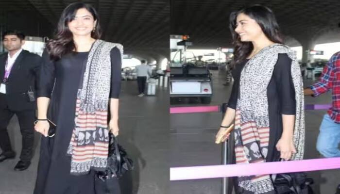 Rashmika Mandanna Airport Pics : ਫਿਲਮ 'ਪੁਸ਼ਪਾ' ਫੇਮ ਅਭਿਨੇਤਰੀ ਰਸ਼ਮਿਕਾ ਮੰਡਾਨਾ ਨੂੰ ਹਾਲ ਹੀ 'ਚ ਏਅਰਪੋਰਟ 'ਤੇ ਦੇਖਿਆ ਗਿਆ ਹੈ। ਜਿੱਥੇ ਅਦਾਕਾਰਾ ਬੇਹੱਦ ਖੂਬਸੂਰਤ ਲੁੱਕ 'ਚ ਨਜ਼ਰ ਆਈ। ਹੇਠਾਂ ਤਸਵੀਰਾਂ ਵੇਖੋ...