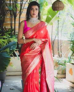 Lakshmi Manchu Saree Pics : ఆరు గజాల చీరలో లక్ష్మీ మంచు - కళ్ళు మూసింది అందుకేనట!
