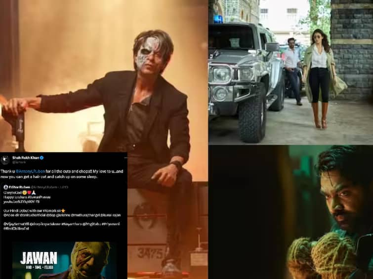 Jawan Trailer Shah Rukh Khan Reaction Tweet to Director Atlee Cinematographer Vijay Sethupathi Jawan Prevue Jawan Trailer: ‘விஜய் சேதுபதிக்கு நன்றி' .. திடீரென ட்வீட் போட்ட பாலிவுட் பாட்ஷா ஷாரூக்.. நடந்தது என்ன?