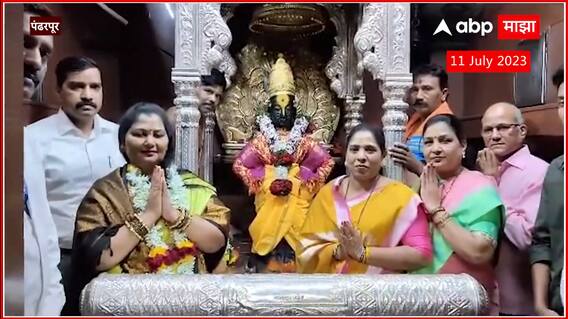 CM Shinde Wife Pandharpur Darshan: वाढदिवसानिमित्त मुख्यमंत्र्यांच्या पत्नीने घेतले विठ्ठलाचे दर्शन