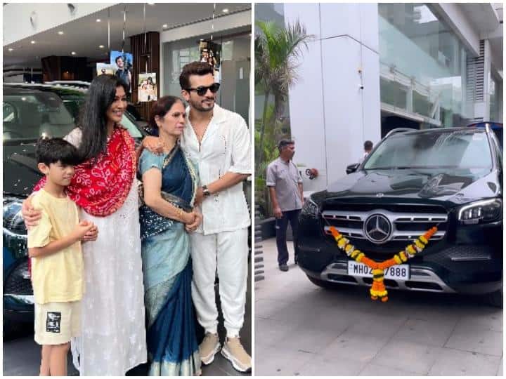 Naagin fame Arjun Bijlani buys Mercedes-Benz GLS 400d 4MATIC price worth 1 crore watch video Arjun Bijlani ने खरीदी ब्रांड न्यू  लग्जरी कार, खुशी में एक्टर ने मां के छुए पैर, पत्नी को लगाया गले, जानें-कितनी है गाड़ी की कीमत