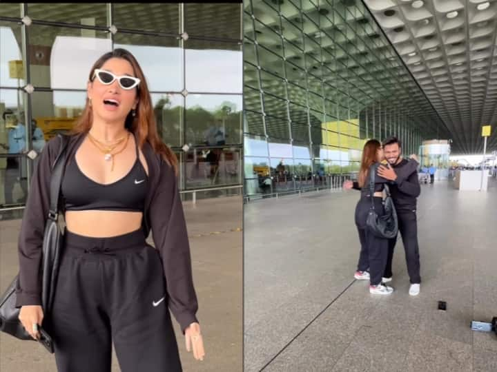 Tamannaah Bhatia Dances With Paparazzi On Kaavaalaa Song At Airport video viral Tamannah Bhatia ने एयरपोर्ट पर पैपराजी के साथ Kaavaalaa गाने पर किया डांस, मूव्स देख फैंस हुए दीवाने