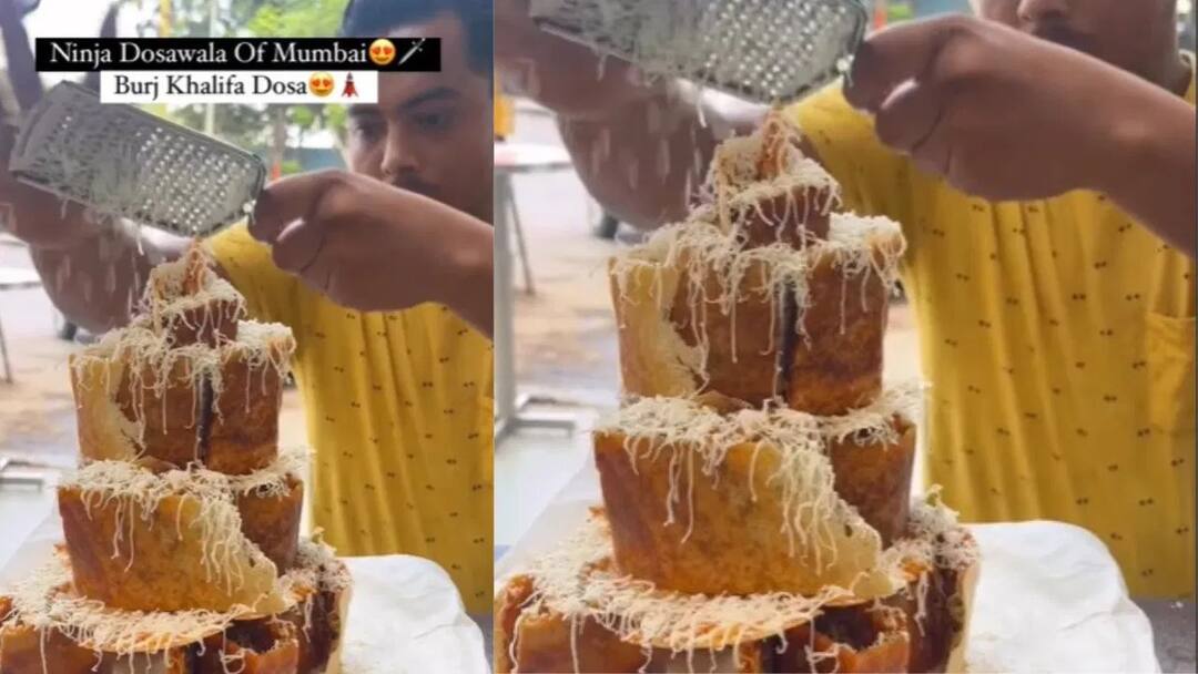 street vendor create burj khalifa building in form of dosa Viral Video: ਡੋਸੇ ਨਾਲ ਬਣਿਆ ਬੁਰਜ ਖਲੀਫਾ, ਸਟਰੀਟ ਵਿਕਰੇਤਾ ਦੀ ਵਿਲੱਖਣ ਪ੍ਰਤਿਭਾ ਨੇ ਲੋਕਾਂ ਨੂੰ ਕੀਤਾ ਹੈਰਾਨ
